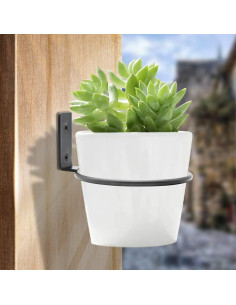 Juego de 2 Anillos para Macetas Jiozermi 15.24 cm Metal Negro 2