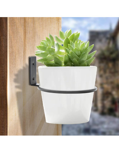 Juego de 2 Anillos para Macetas Jiozermi 15.24 cm Metal Negro