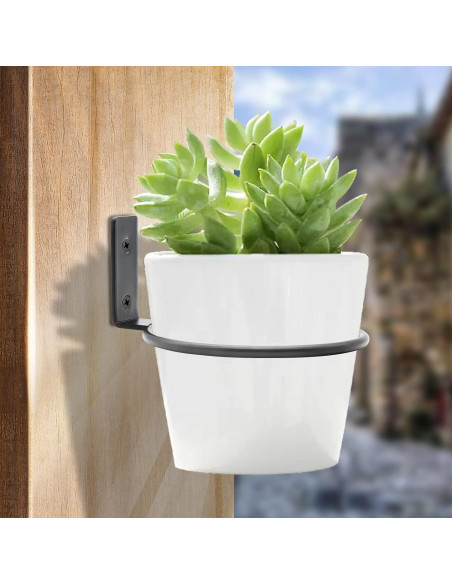 Juego de 2 Anillos para Macetas Jiozermi 15.24 cm Metal Negro