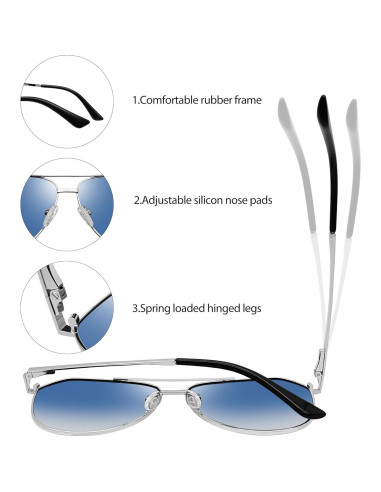 Gafas de Sol Joopin Aviador Polarizadas UV400 Plateadas