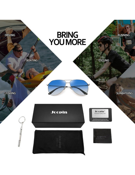 Gafas de Sol Joopin Aviador Polarizadas UV400 Plateadas