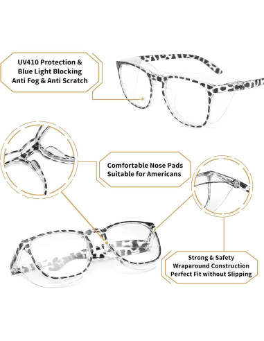 Gafas de seguridad Alsenor UV antiempañantes 99% bloqueo luz azul