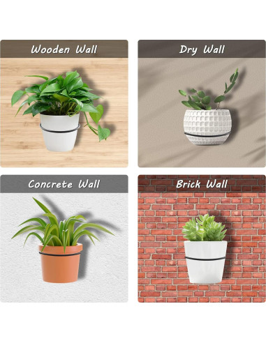 Juego de 2 Anillos para Macetas Jiozermi 15.24 cm Metal Negro