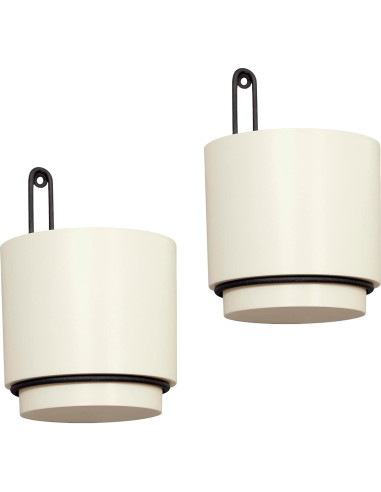 2 Macetas Colgantes CISEANOL de Metal 15 cm Blancas Modernas