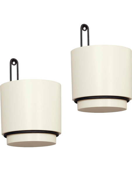 2 Macetas Colgantes CISEANOL de Metal 15 cm Blancas Modernas