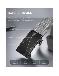 Cinturón Ratchet Fairwin para Hombre 71-86 cm Nylon Automático 2