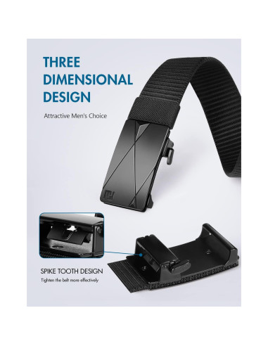 Cinturón de Nylon Fairwin Automático para Hombre 3,18 cm