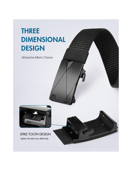 Cinturón de Nylon Fairwin Automático para Hombre 3,18 cm