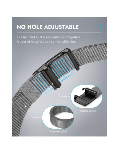 Cinturón de Nylon Fairwin Automático para Hombre 3,18 cm