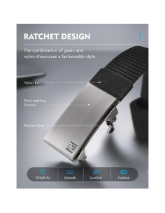 Cinturón de Nylon Automático Fairwin para Hombre 3,18 cm 2