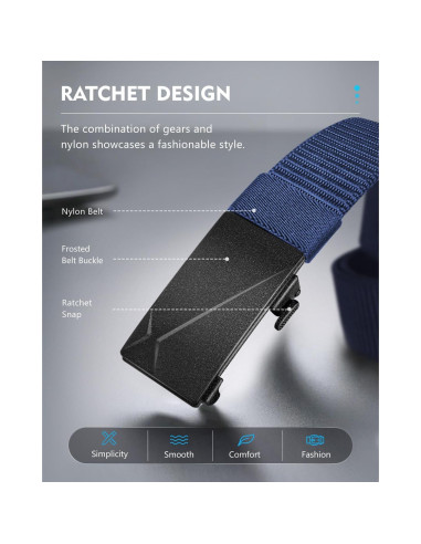 Cinturón de Nylon Fairwin Automático para Hombre 3,18 cm