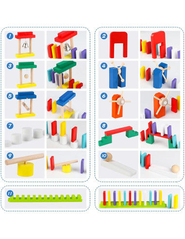 Juego de Dominó Wondertoys 600 Piezas Madera Educativo