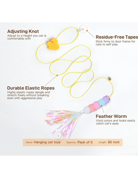 Juguetes Interactivos para Gatos Potaroma 5 Pcs Ajustables