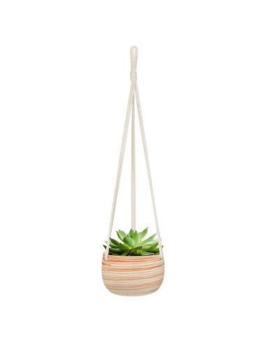Maceta Colgante Cerámica Mkono 12.7 cm con Macramé