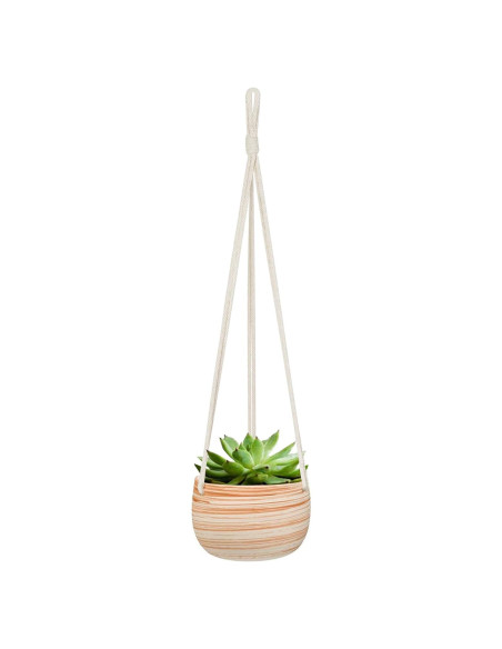 Maceta Colgante Cerámica Mkono 12.7 cm con Macramé