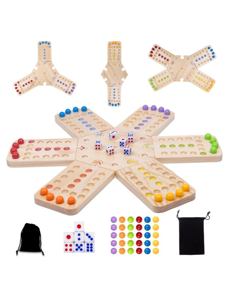 Juego de Mesa Aggravation WodGod de Madera con 30 Canicas
