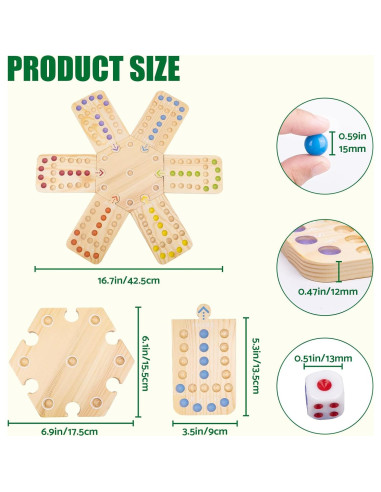 Juego de Mesa Aggravation WodGod de Madera con 30 Canicas