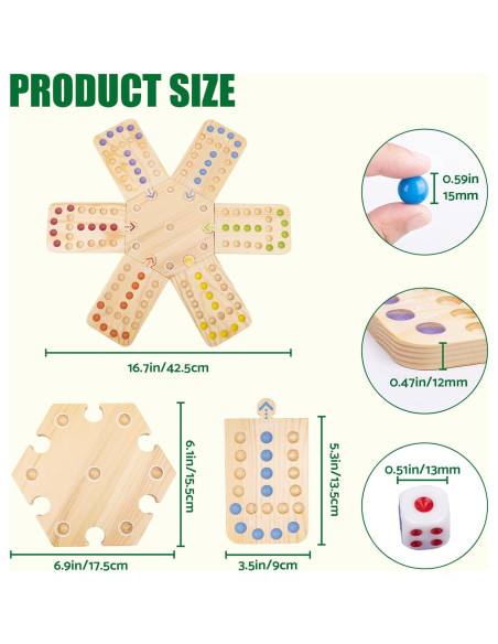 Juego de Mesa Aggravation WodGod de Madera con 30 Canicas