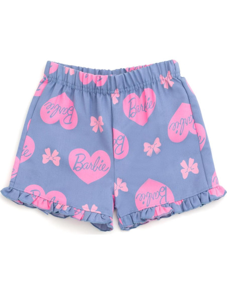 Conjunto camiseta peplum y pantalones cortos Barbie 3T