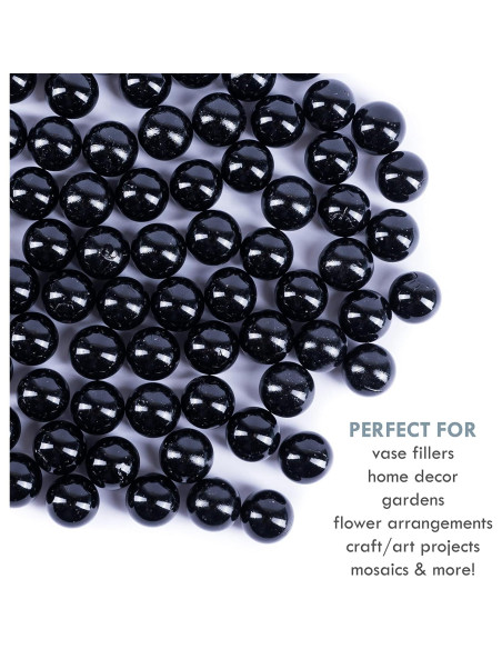 Esferas de Vidrio Negras Galashield 1kg - 80 Piezas Decorativas