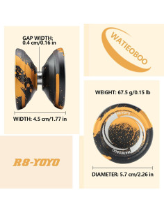 Yoyo WATIEOBOO R8 Responsivo y No Responsivo Oro Negro 2
