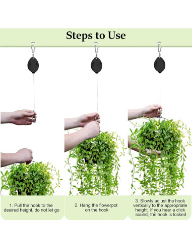 Soporte Retráctil para Plantas ZUZUAN 3 Pcs Alta Resistencia