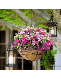 Paquete de 4 macetas colgantes Karlliu 30 cm con forro de coco 2