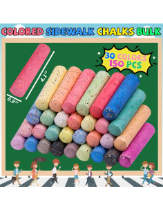 Set de Tiza de Acera Jumbo BKPVR 150 Pcs 30 Colores Lavables 2