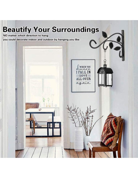 Gancho para Planta Colgante Axgo Negro, Soporte Pared 27.2 kg