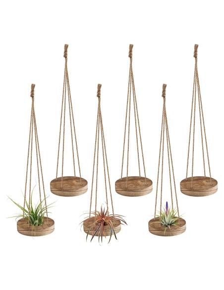 Soporte Colgante de Madera para Plantas de Aire ANPHSIN - 6 Pcs