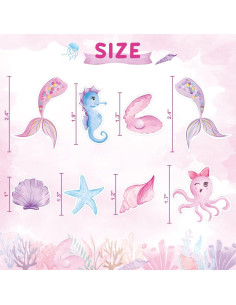 Adornos para Cupcakes WERNNSAI 32PCS Sirena Brillantes 2