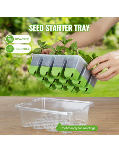 Kit de Bandejas de Inicio de Plántulas Backyard Expressions - 5 Bandejas de 60 Celdas 2