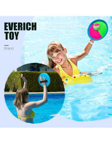 Juego de Lanzar y Atrapar EVERICH 4 Palas y 4 Pelotas