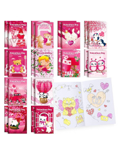 BenLouis 24 Libros de Colorear Mini para Niños - San Valentín