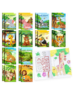 BenLouis 24 Mini Libros para Colorear Safari Niños