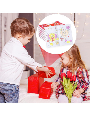BenLouis 24 Libros de Colorear Mini para Niños - San Valentín