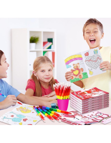 BenLouis 24 Libros de Colorear Mini para Niños - San Valentín