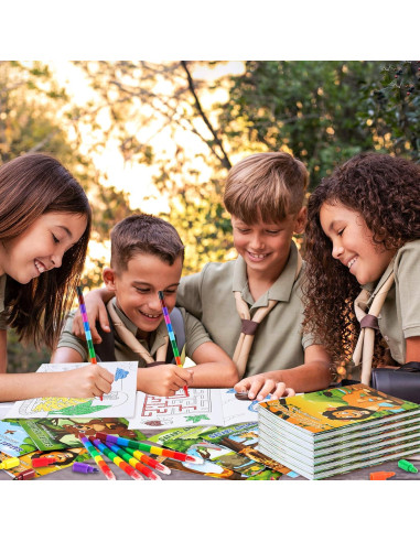 BenLouis 24 Mini Libros para Colorear Safari Niños