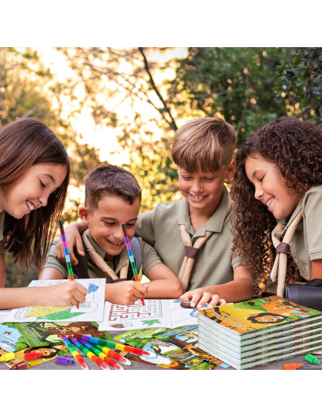 BenLouis 24 Mini Libros para Colorear Safari Niños