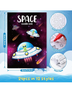 BenLouis 24 Mini Libros para Colorear Espacio Niños 2