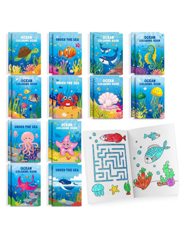 BenLouis 24 Libros de Colorear Océano para Niños
