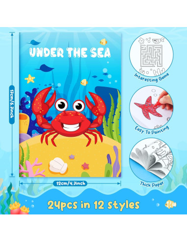 BenLouis 24 Libros de Colorear Océano para Niños