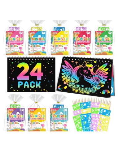 Paquete de 24 Cuadernos de Rascar para Niños - Feredo Kids