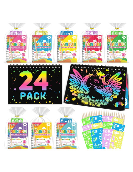 Paquete de 24 Cuadernos de Rascar para Niños - Feredo Kids