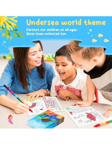 BenLouis 24 Libros de Colorear Océano para Niños