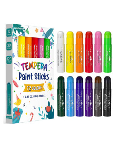Palitos de Pintura Tempera JUPITEARTH 12 Colores No Tóxicos