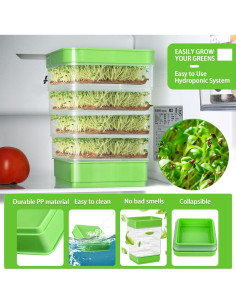 Kit de Germinación de Semillas PHAIN 4 Niveles Verde Drenaje 2