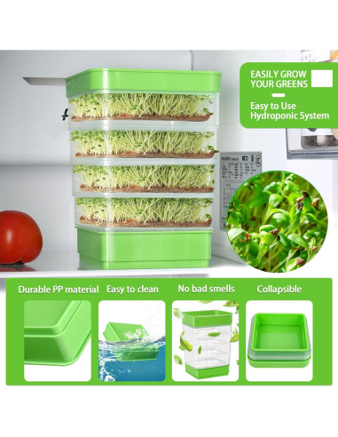 Kit de Germinación de Semillas PHAIN 4 Niveles Verde Drenaje