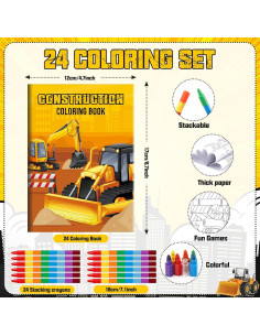 BenLouis Libros de Colorear Mini Construcción 24 Piezas 2