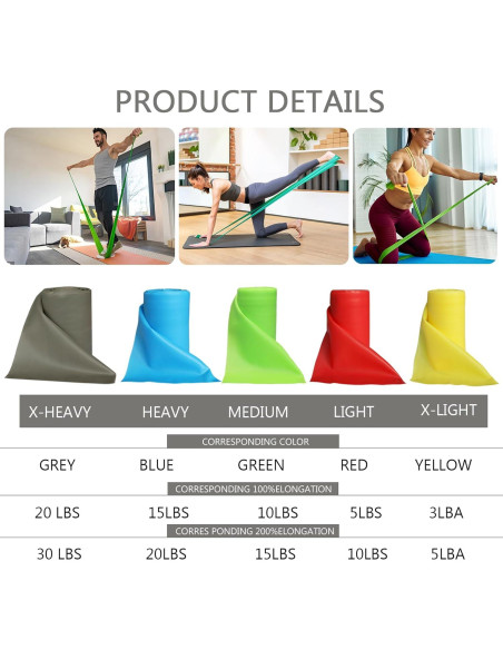 Banda de Resistencia Profesional Lianjindun Azul Pesado 152.4x15.2cm